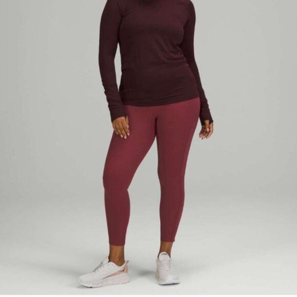 lululemon Base Pace HR Tight 25" Mulled Wine Size 20 NEW with Tags Nulux™ fabric - Picture 1 of 7